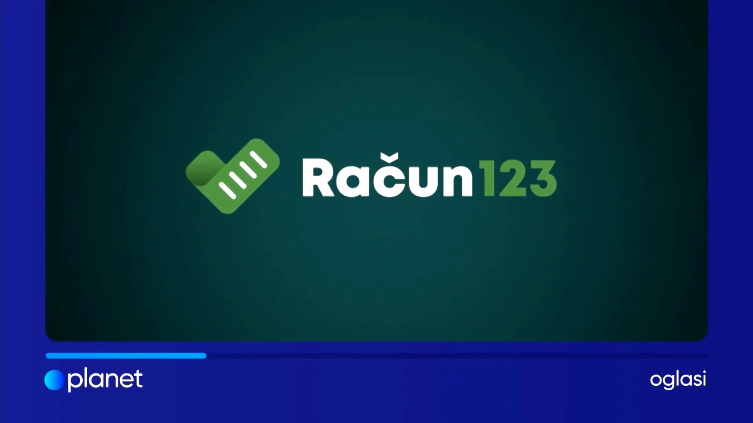 Planet TV oglas za aplikacijo Račun123 pred predvajanjem videa