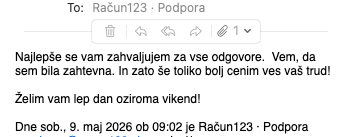 Mnenje uporabnika Račun123