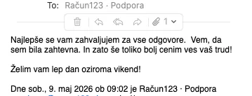 Mnenje uporabnika Račun123
