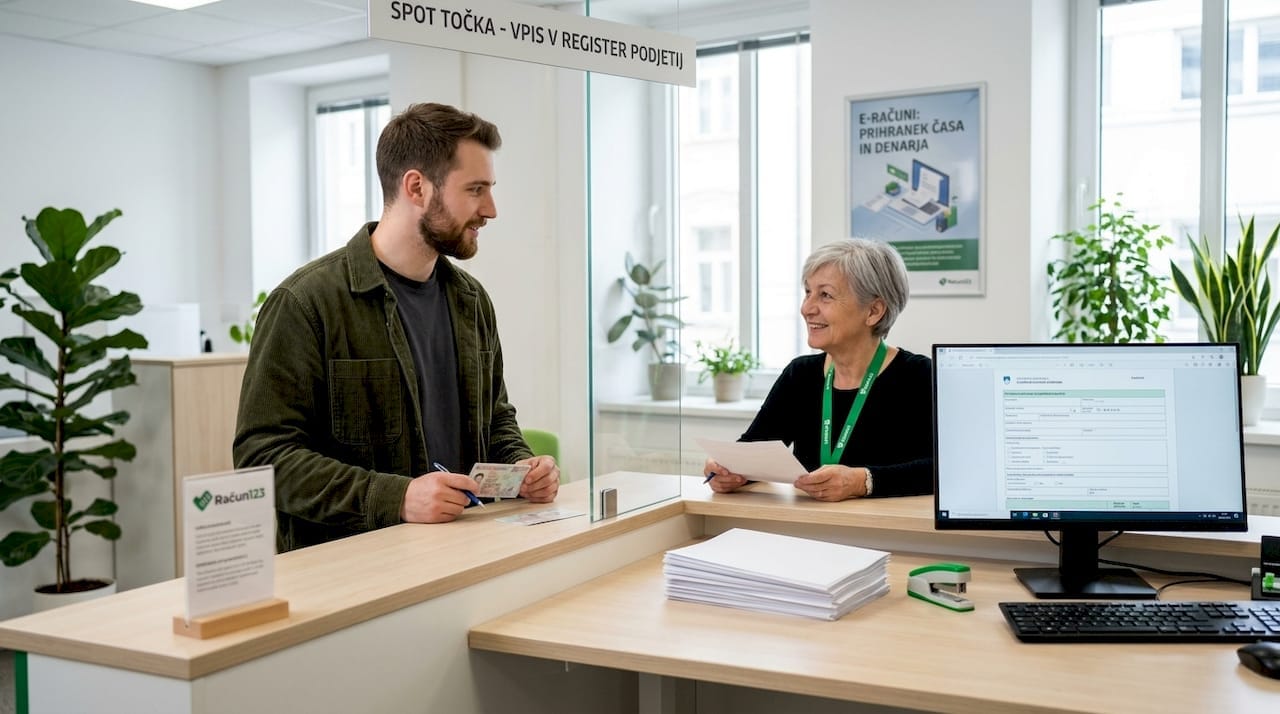 Podjetnik na SPOT točki med postopkom registracije s.p. in urejanjem podjetniške dokumentacije
