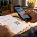 Telefon prebere UPN QR kodo na računu